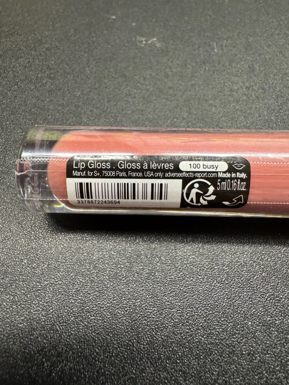 Sephora Collection Lip Gloss “Busy” Shade 100 Rosy Nude Gloss Full Size